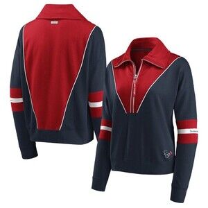 Women's WEAR By Erin Andrews Navy Houston Texans Half-Zip Jacket XXL